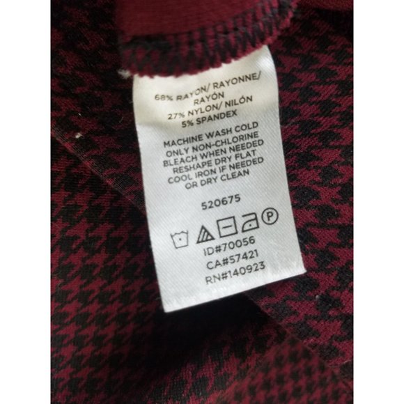 Womens Loft Red Black Checked Leggings Rayon Blend ID# 70056 Size Small Pants - Picture 8 of 8